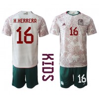 Meksiko Hector Herrera #16 Gostujuci Dres za djecu SP 2022 Kratak Rukav (+ Kratke hlače)